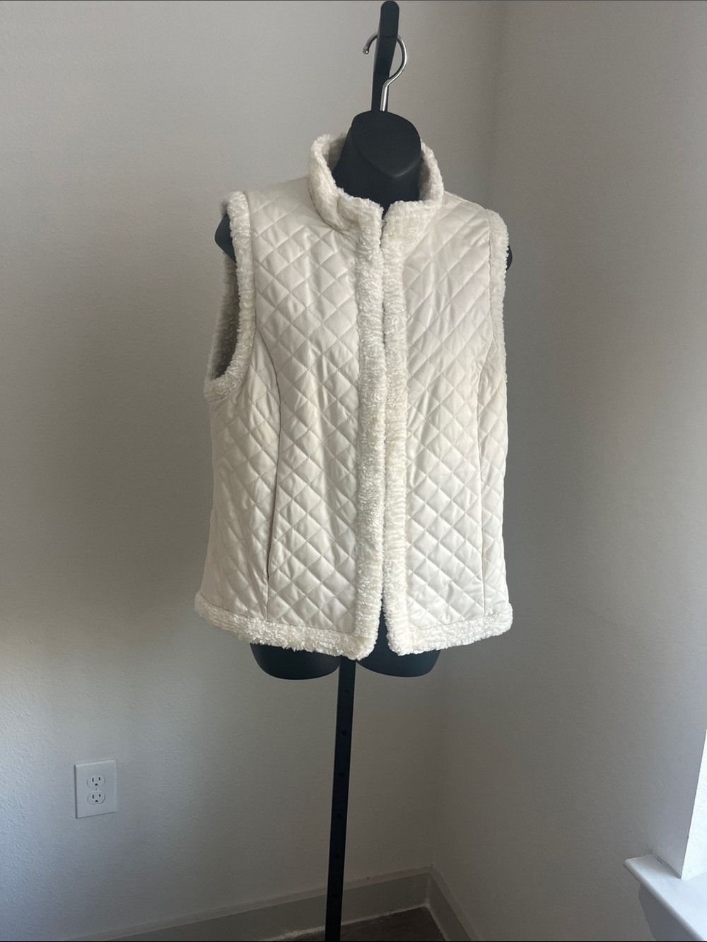 Ralph Lauren Quilted Revisable Faux Persian Lamb Vest. Preloved